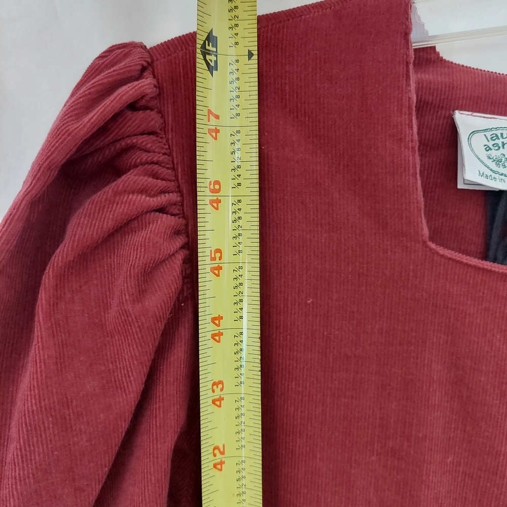 Laura Ashley Burgundy Long Sleeve Dress - Picture 12 of 13
